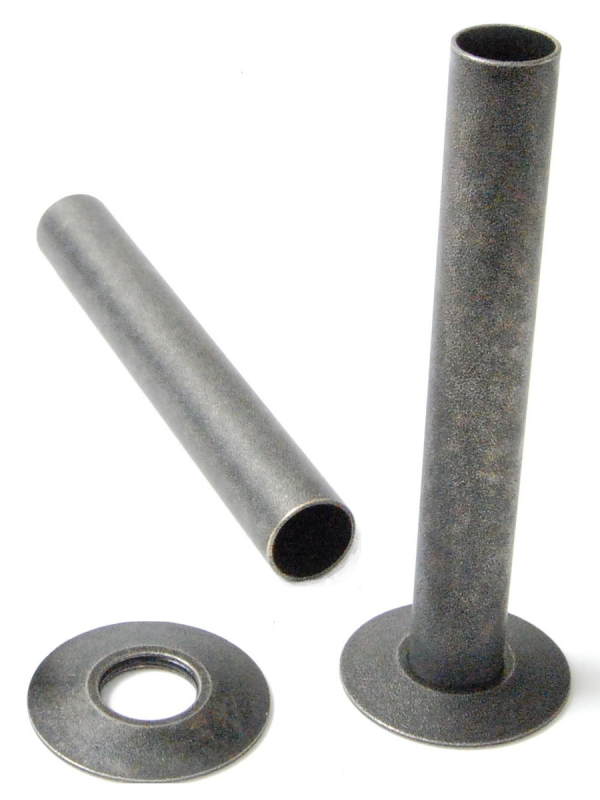 Pipe Sleeves and Floor Caps 130mm Pewter Finish